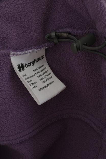 Berghaus Women 10 S Fleece Top Purple Vintage Full Zipper Outdoor Sport Top
