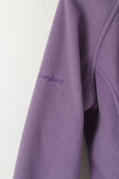 Berghaus Women 10 S Fleece Top Purple Vintage Full Zipper Outdoor Sport Top