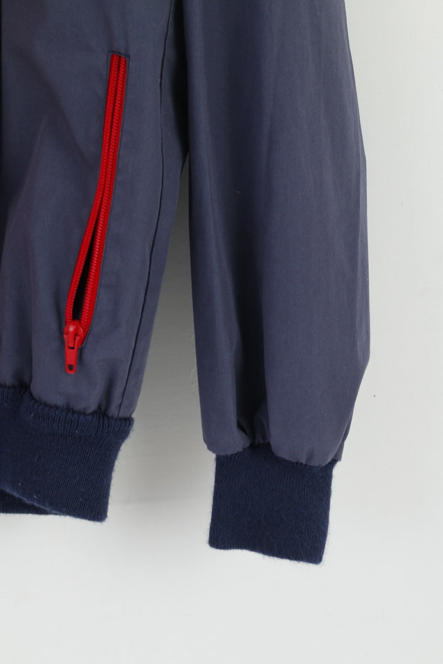 Loffler Mens M Jacket Navy Red Lightweight Zip Up Retro Classic Top