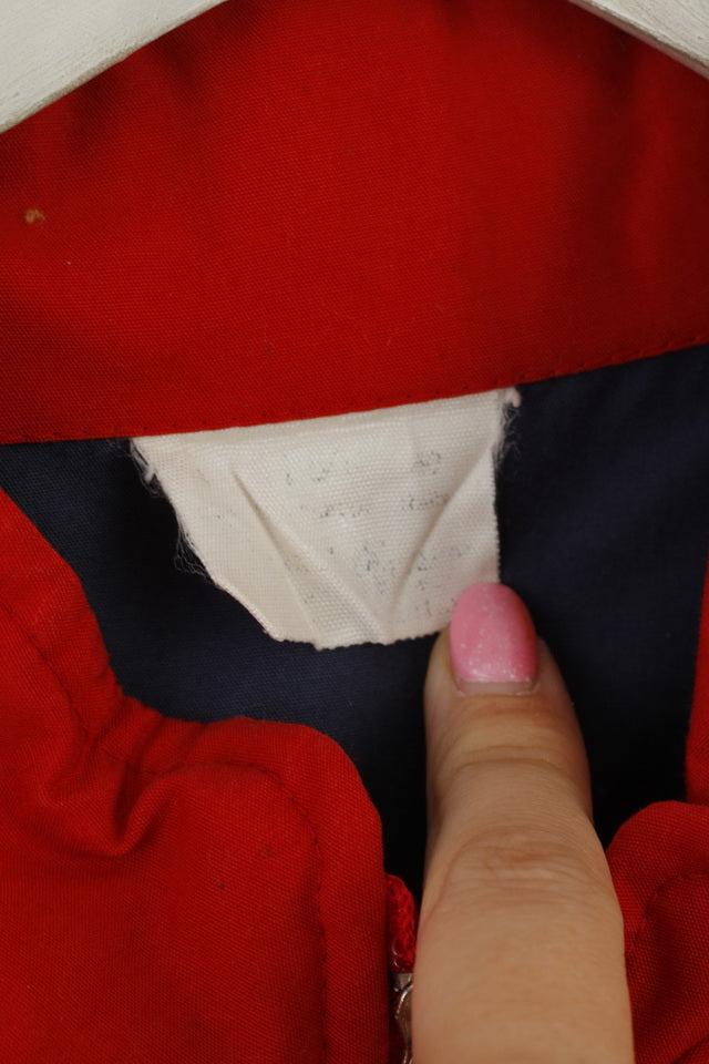 Loffler Mens M Jacket Navy Red Lightweight Zip Up Retro Classic Top