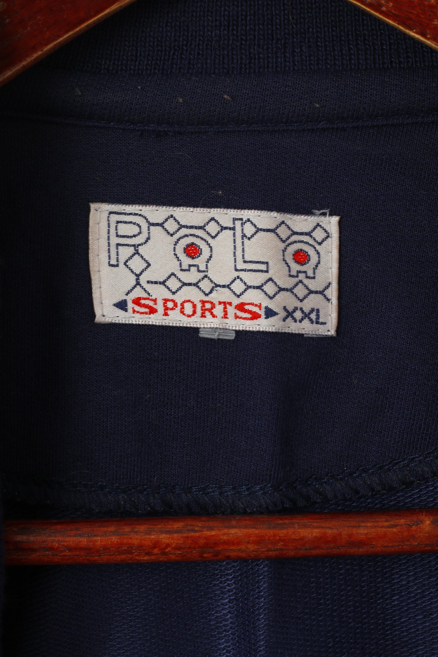 Polo Sports da uomo XXL Polo da calcio vintage blu scuro a maniche corte retrò