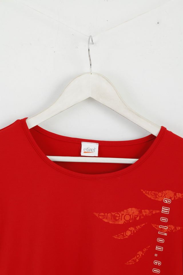 Maglietta Etirel da donna M rossa elasticizzata per escursionismo all'aperto, parte superiore attiva