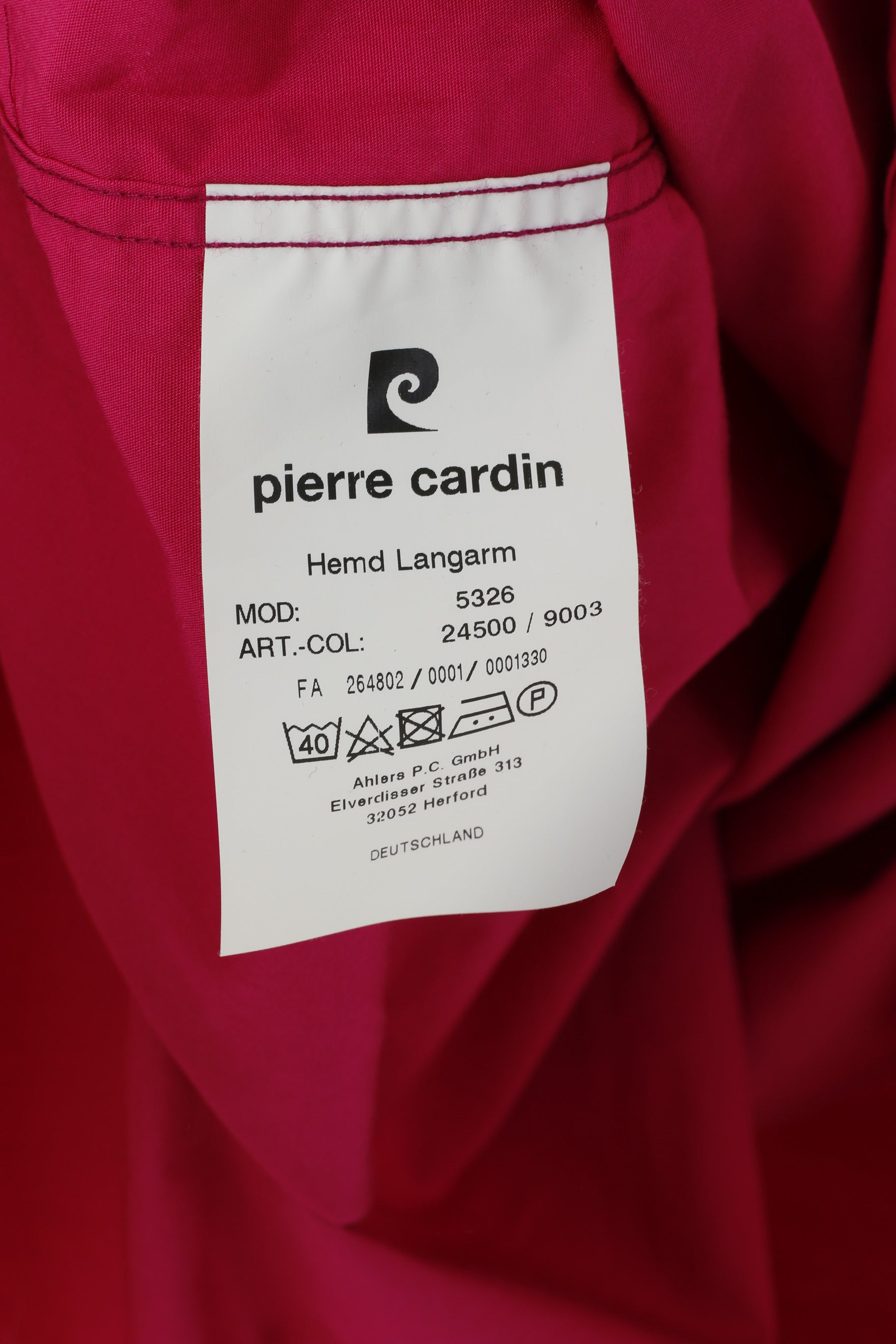 Pierre Cardin Chemise décontractée XL en coton amarante pour homme, coupe intelligente, col boutonné