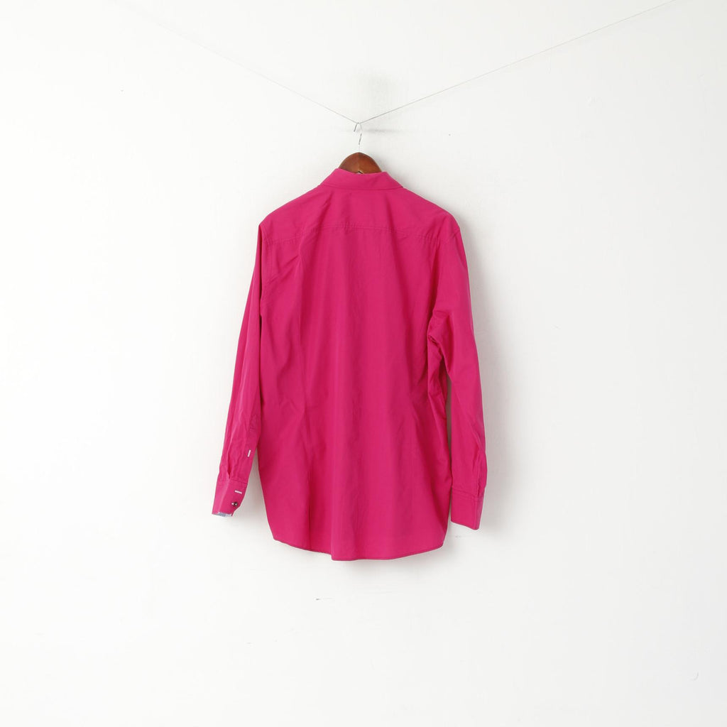 Pierre Cardin Chemise décontractée XL en coton amarante pour homme, coupe intelligente, col boutonné