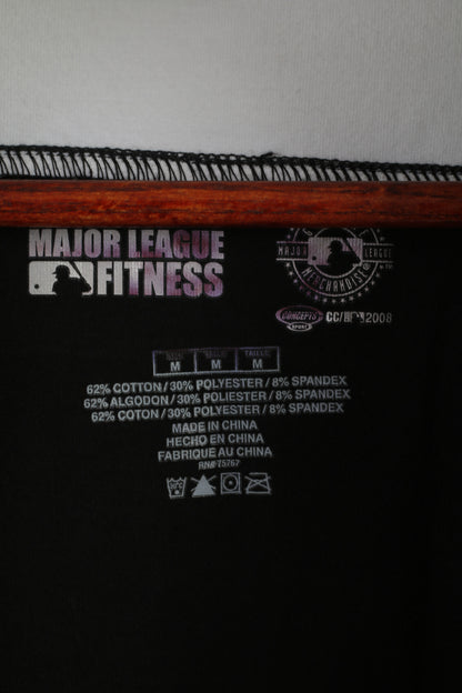 Major League Fitness Women M Sweatshirt Black Stretch Full Zipper Active Top