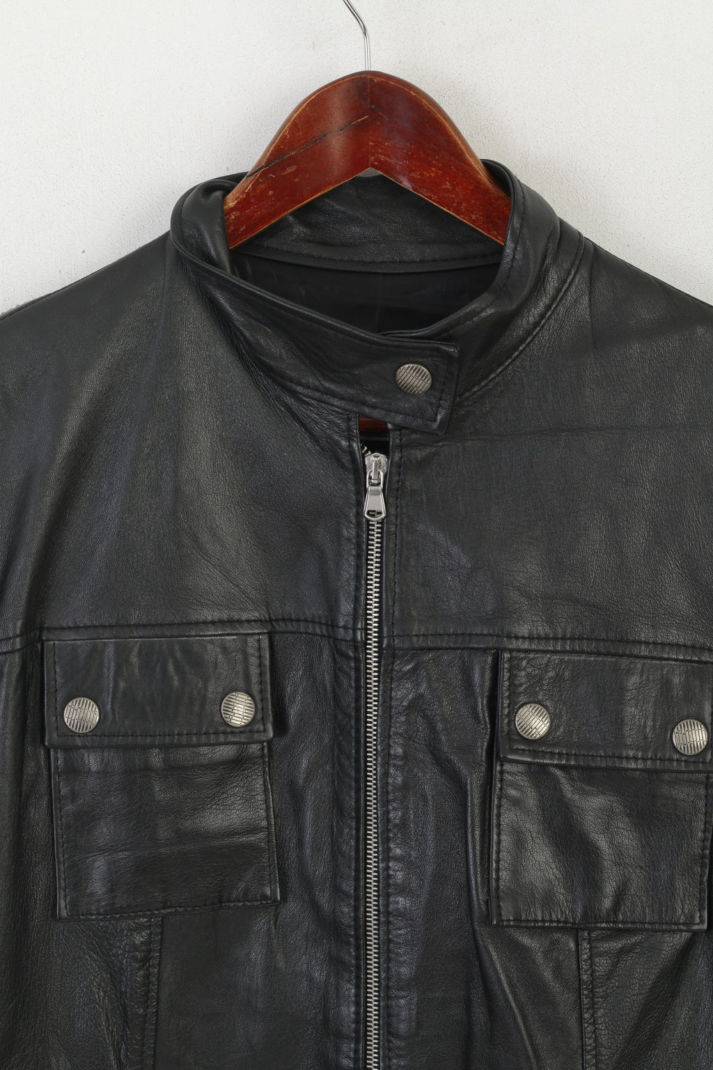 Vera Pelle Veste Femme XXL (L/XL) Cuir Souple Noir Fabriqué en Italie Zip Up Biker Top