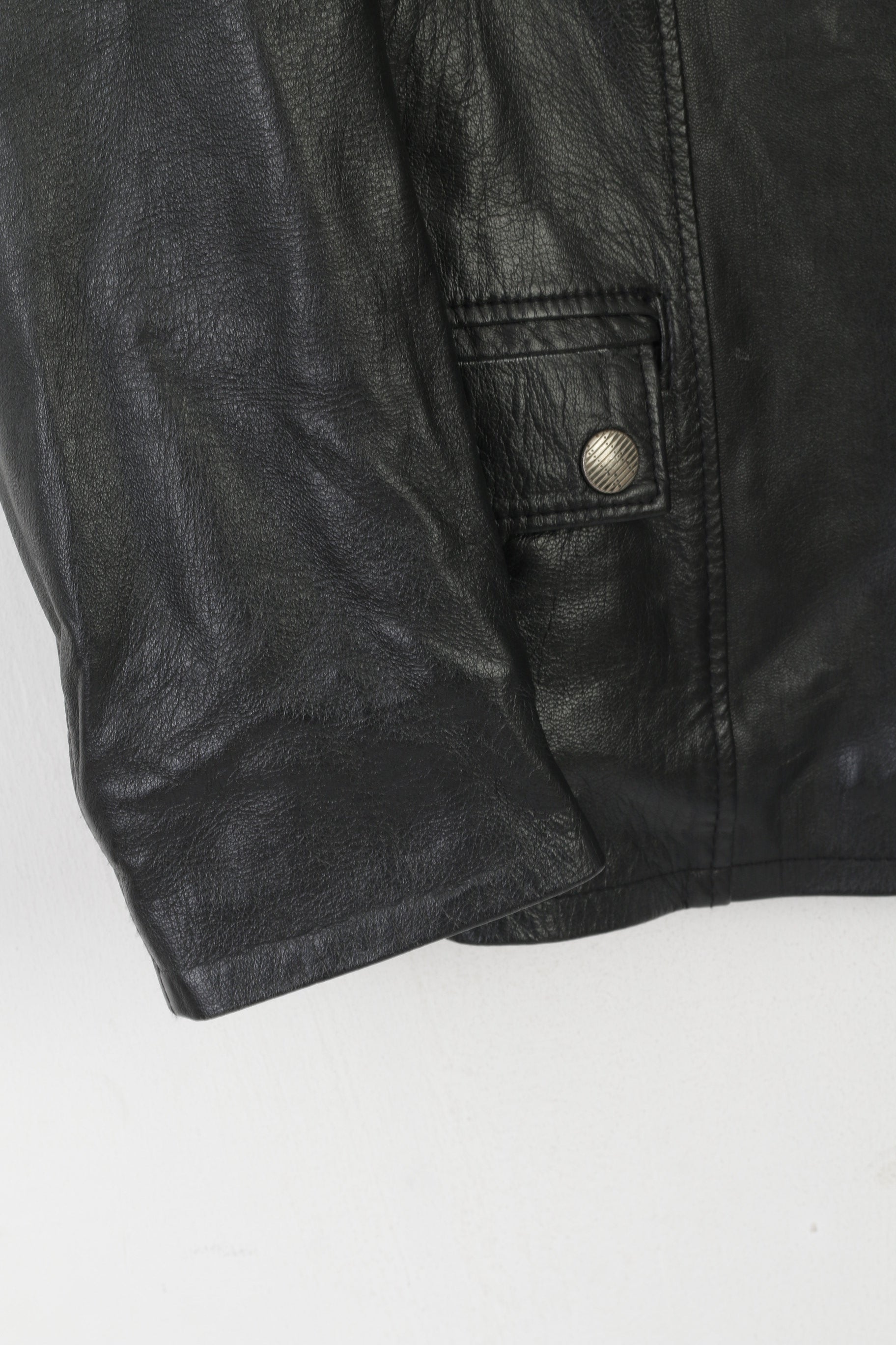 Vera Pelle Veste Femme XXL (L/XL) Cuir Souple Noir Fabriqué en Italie Zip Up Biker Top