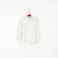 Champion Women XL Fleece Top Cream Vintage Outdoor Zip Neck Sweatshirt