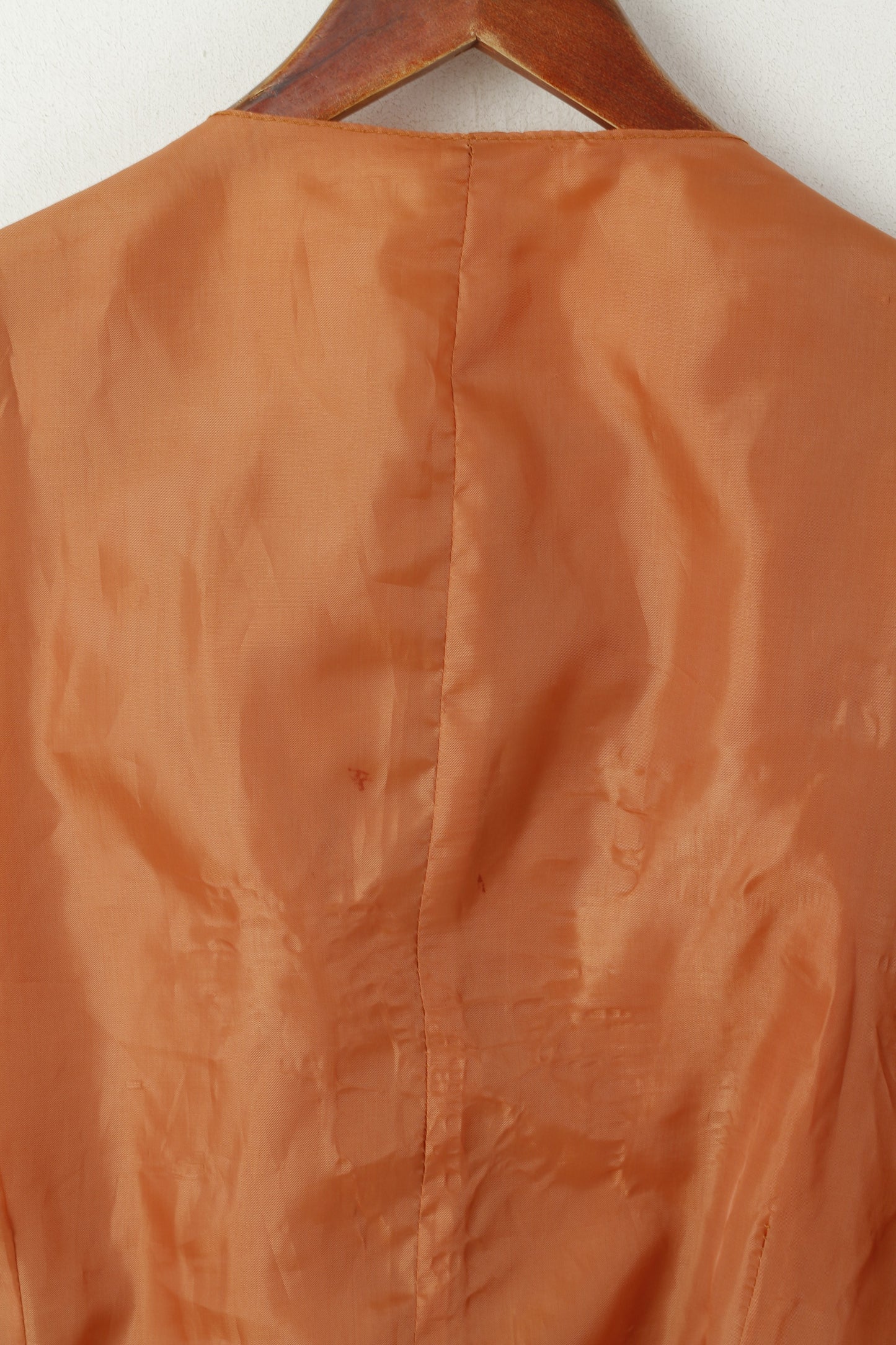 Gilet in pelle vintage da uomo 52 L. Gilet monopetto in pelle scamosciata color cammello vintage