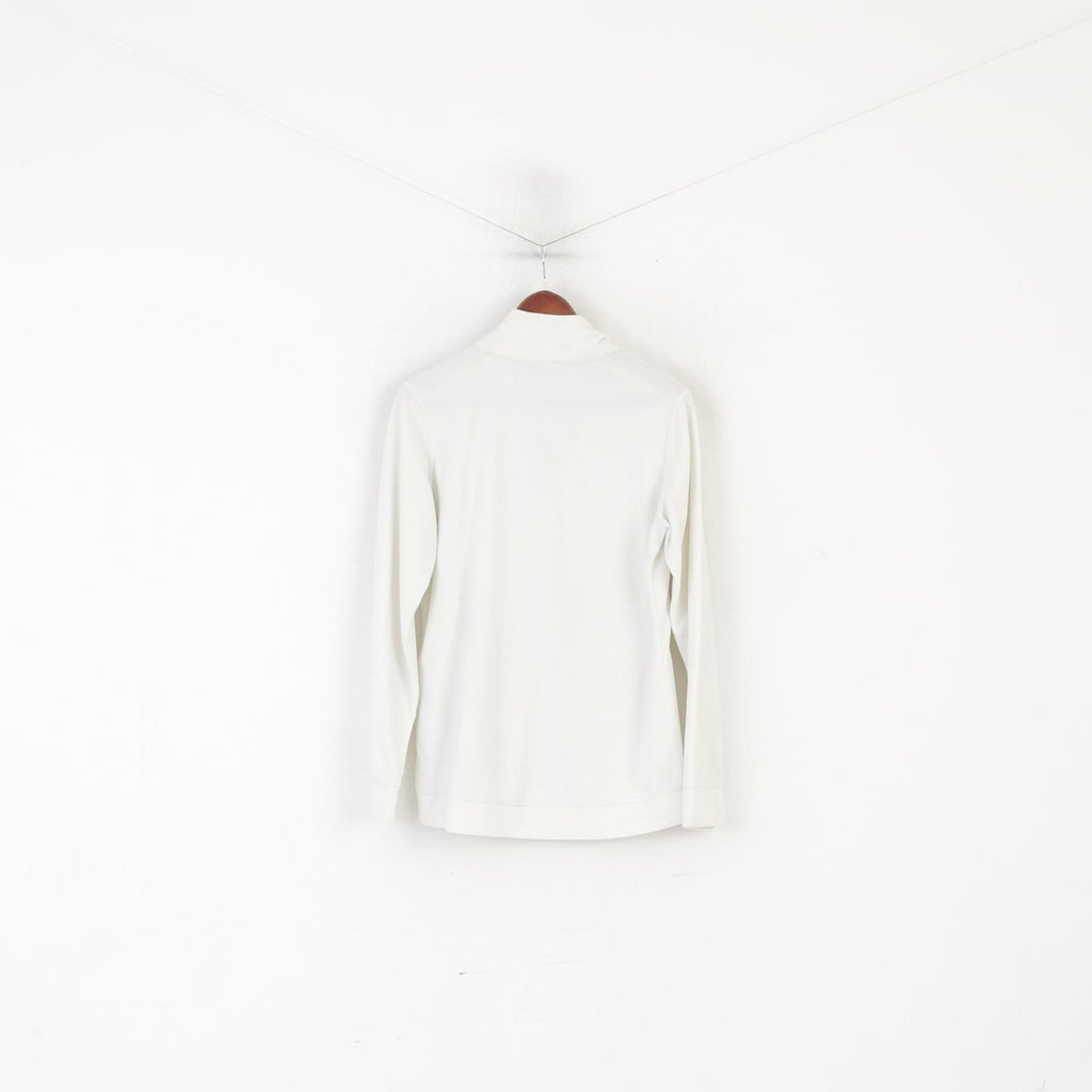 Champion Women XL Fleece Top Cream Vintage Outdoor Zip Neck Sweatshirt