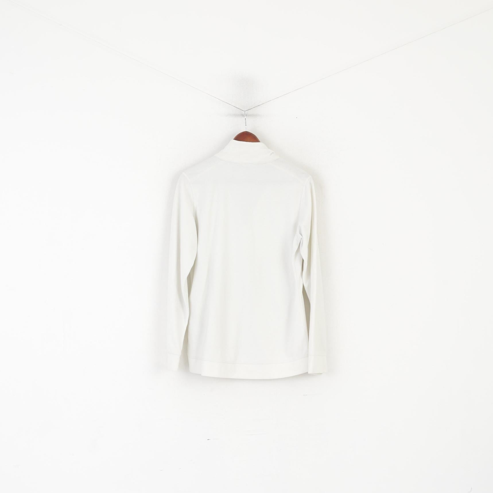 Champion Women XL Fleece Top Cream Vintage Outdoor Zip Neck Sweatshirt