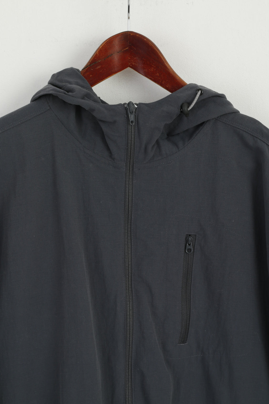 Sprayway Men L Jacket Gray Lightweight Nylon Waterproof Hooded Casual Top