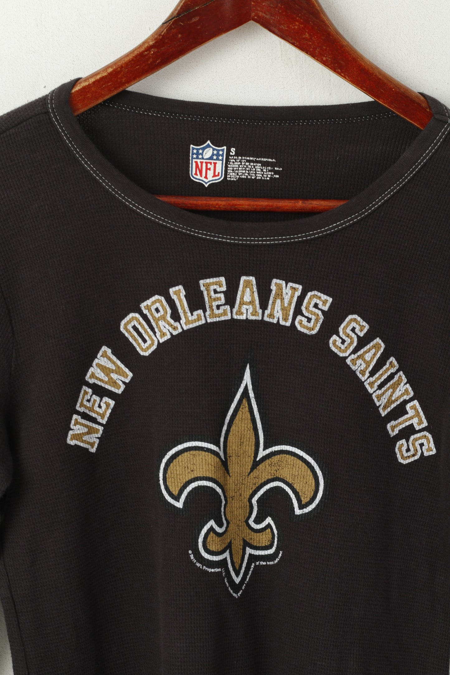 NFL New Orleans Saints T-shirt noir extensible à manches longues pour femme