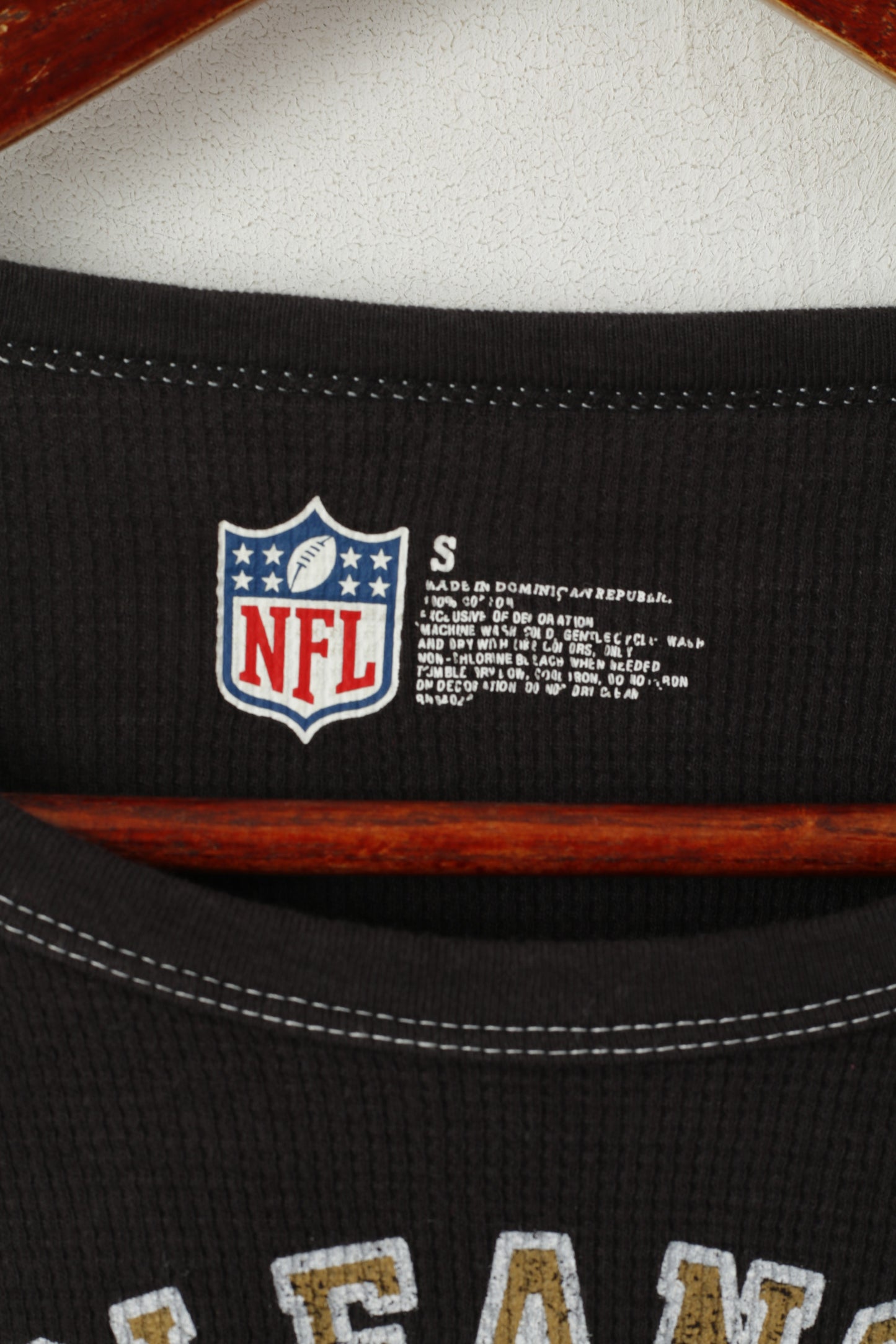 Maglia sportiva da donna NFL New Orleans Saints S nera elasticizzata a maniche lunghe