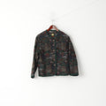 Hammershmid Femmes M Cardigan Vert Pure Laine Folk Imprimé Pull Classique