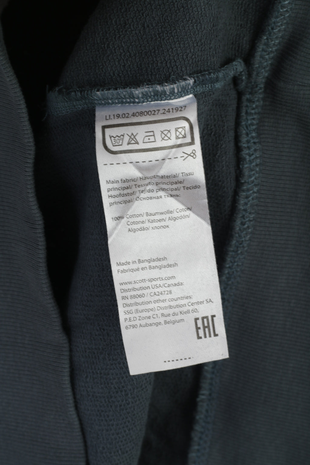 Scott Men XXL Sweatshirt Green Cotton Innovation Technology Design Hoodie Top