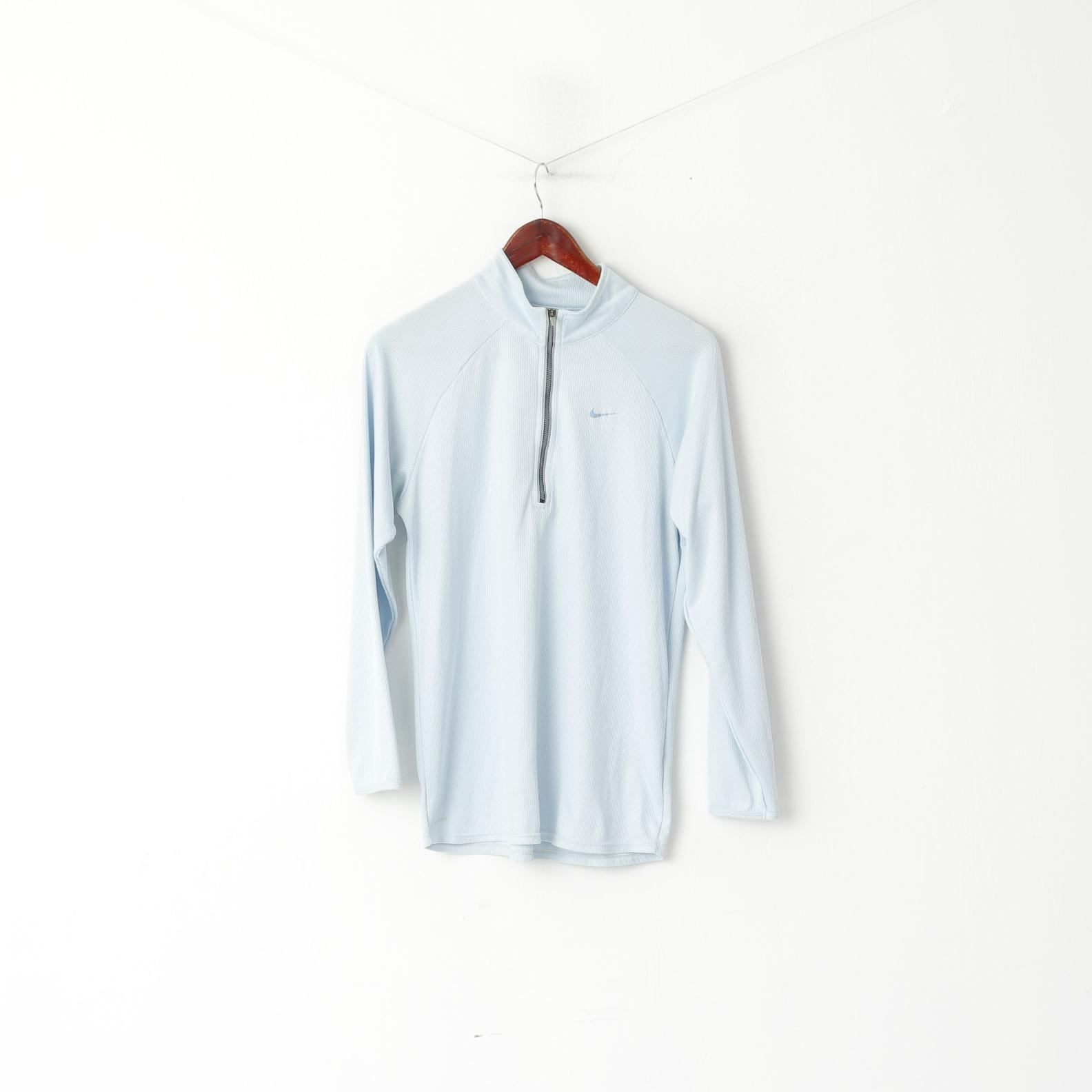 Nike Femme L 12-14 Chemise à manches longues Bleu clair Stretch Sport Training Top