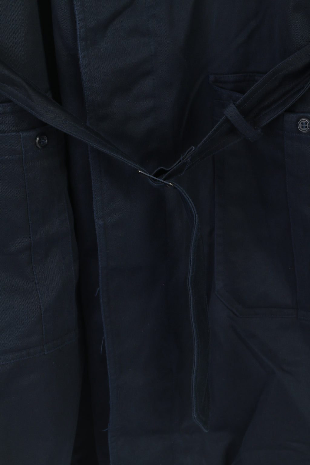Vintage Men L 184 Coat Navy Cotton Military Croatian Belted Maribor 1979 Trench