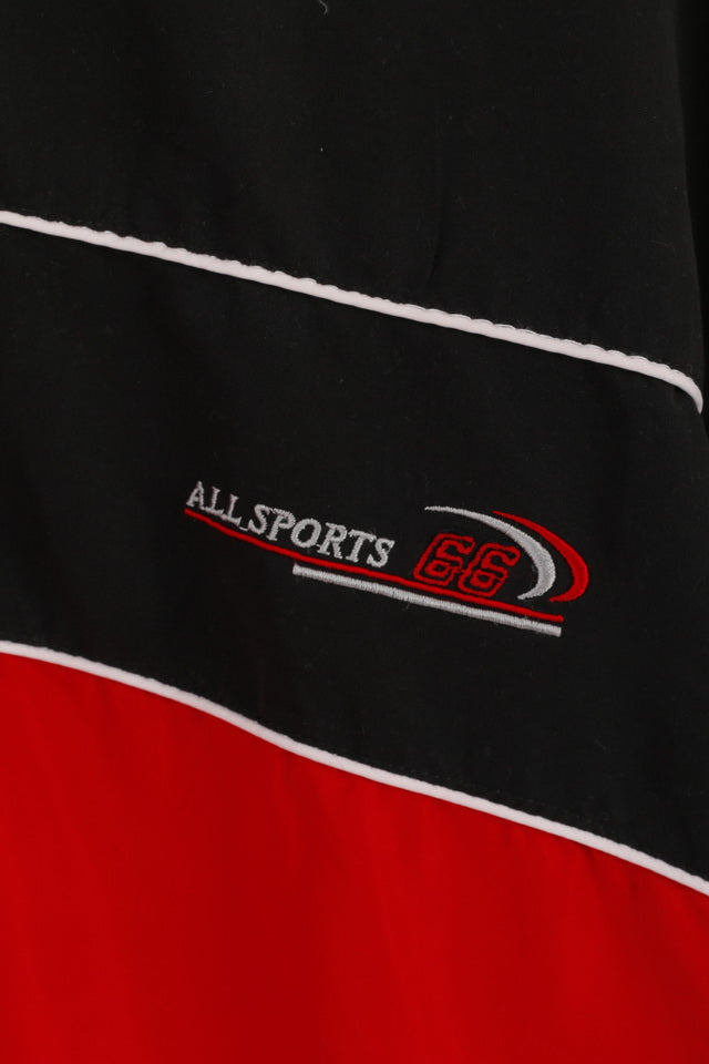 Shamp Mens XL Jacket Black Red All Sports Activewear Bomber Zip Up Top