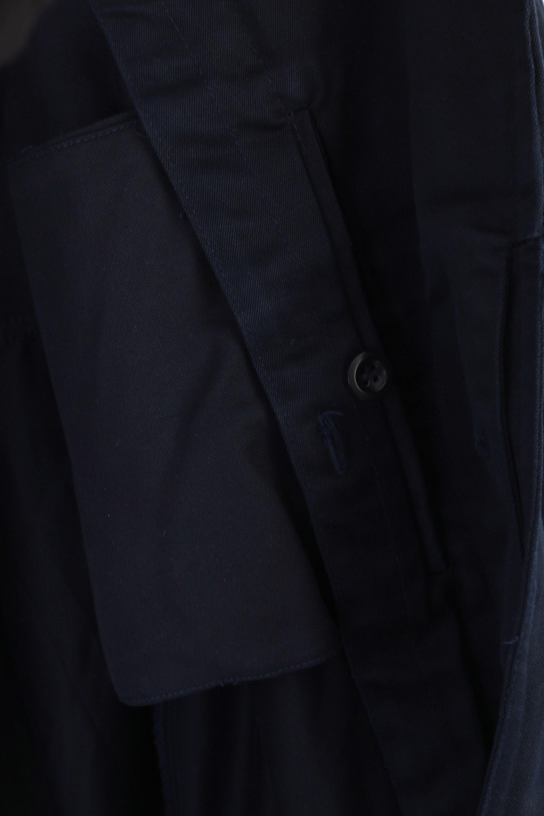 Vintage Men L 184 Coat Navy Cotton Military Croatian Belted Maribor 1979 Trench