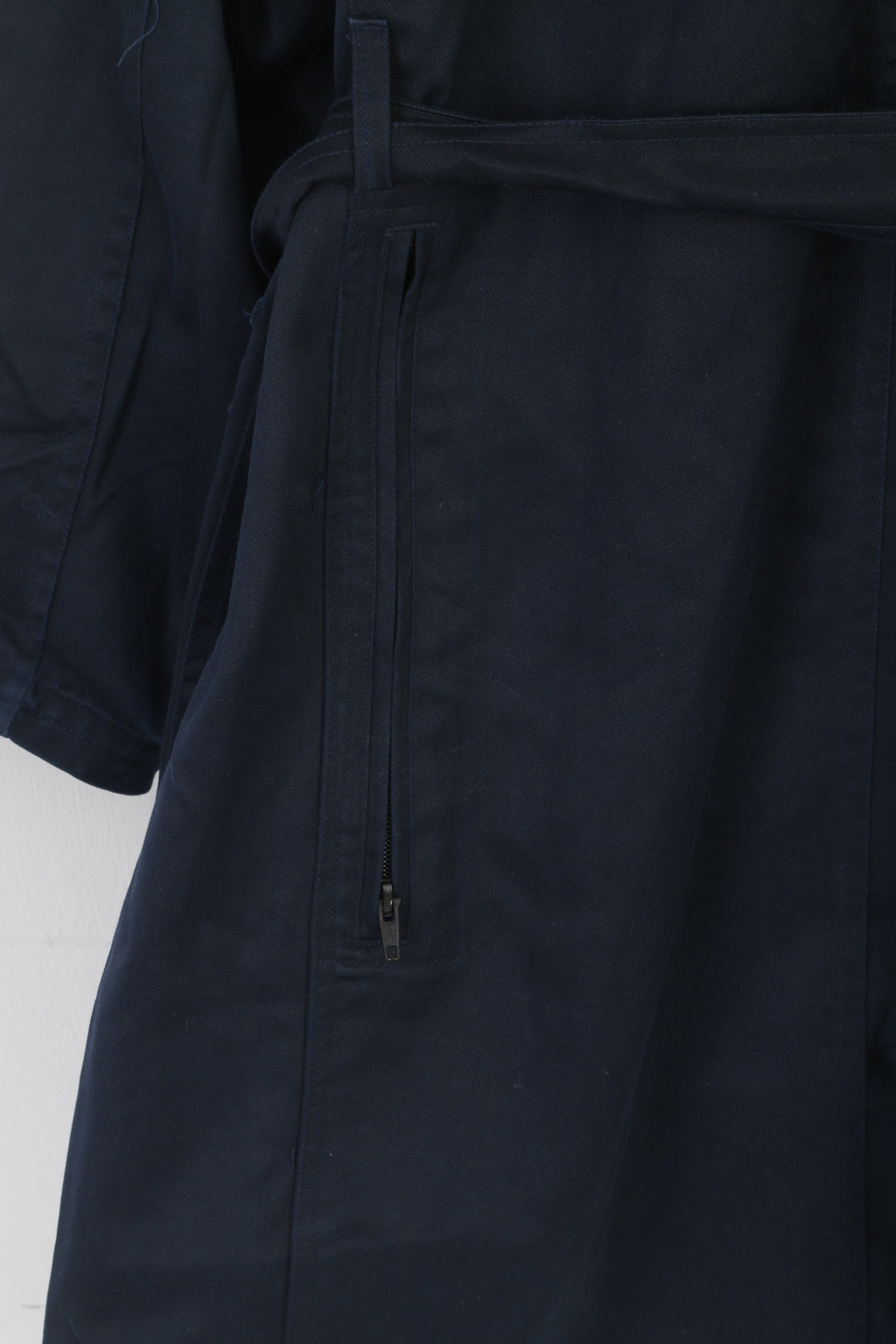 Vintage Men L 184 Coat Navy Cotton Military Croatian Belted Maribor 1979 Trench