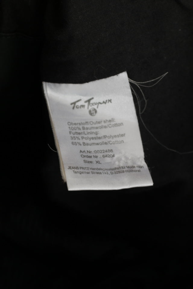 Tom Tompson Womens M Jacket Black Biker Sporting Full Zipper Was Cotton Top