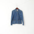 Caribbean Joe Veste en jean pour femme avec poches en coton bleu et boutons sur le devant