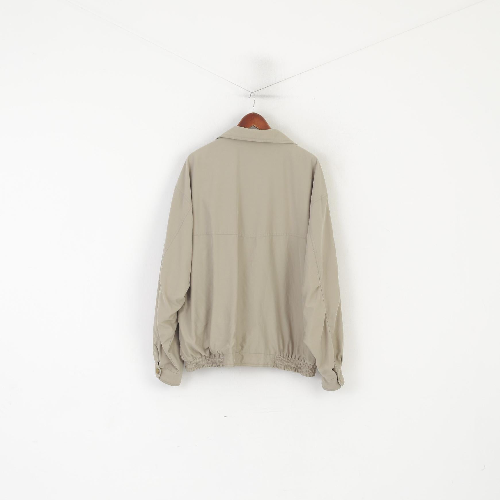 Pyramax Men 56 XL Bomber Jacket Caffe Vintage Outdoor Full Zipper Lightweight Top