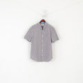 Original Penguin Men XL Casual Shirt White Printed Cotton Short Sleeve Pocket Top