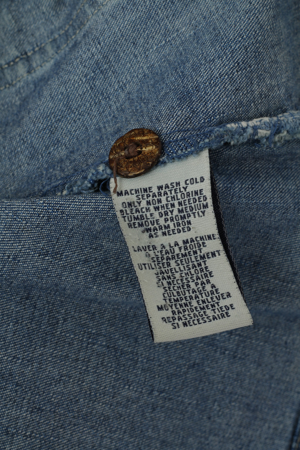 Caribbean Joe Donna M Giacca di jeans Blu Tasca in cotone con bottoni Frontale Jeans Top