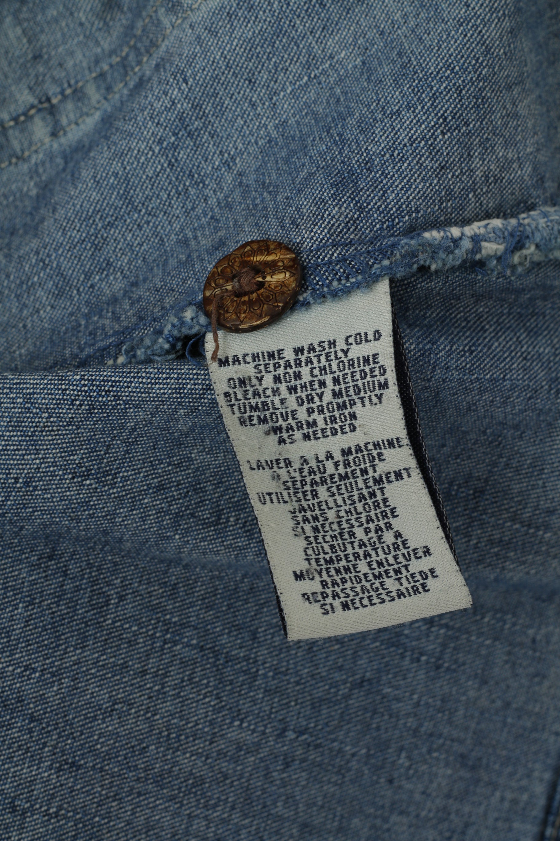 Caribbean Joe Donna M Giacca di jeans Blu Tasca in cotone con bottoni Frontale Jeans Top