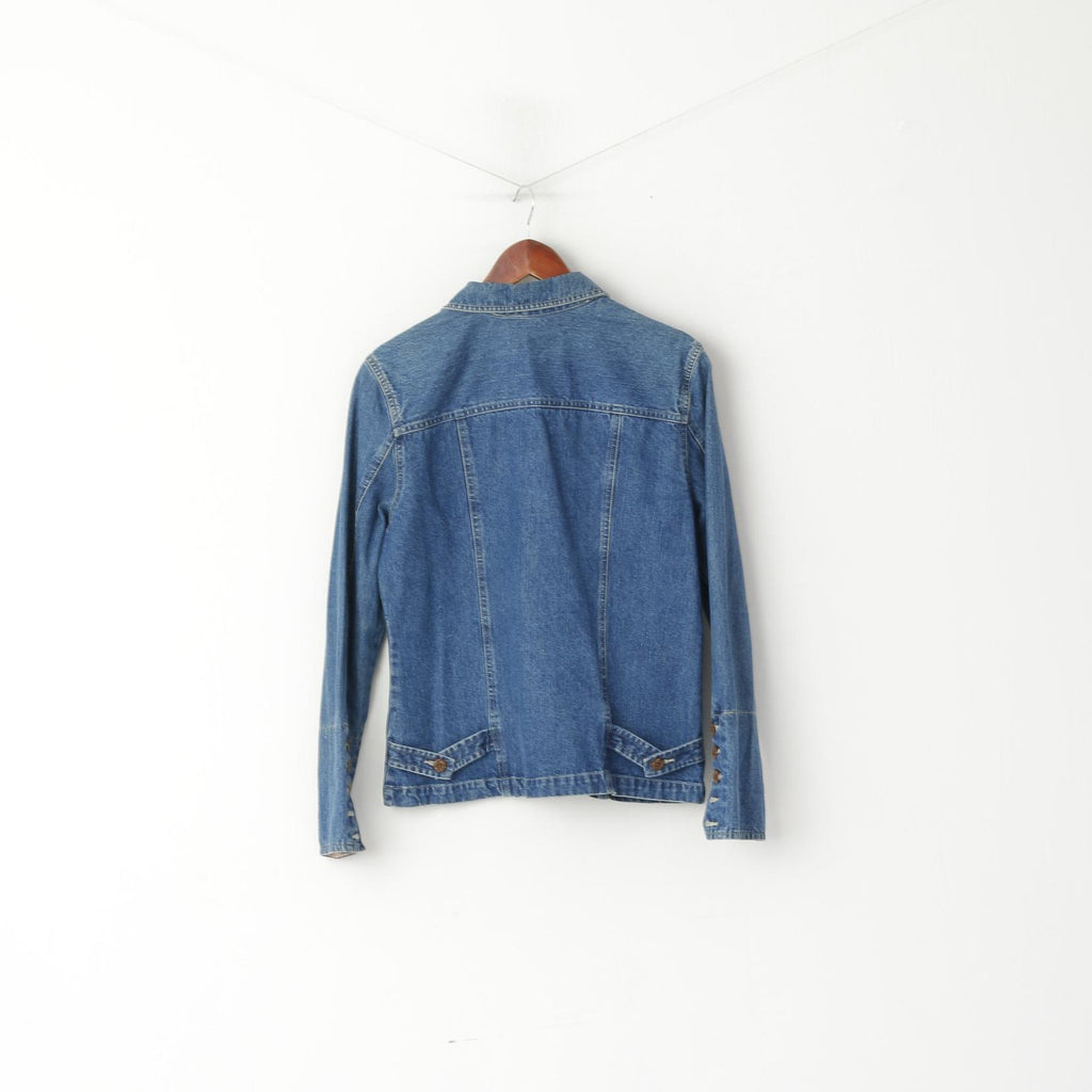Caribbean Joe Donna M Giacca di jeans Blu Tasca in cotone con bottoni Frontale Jeans Top