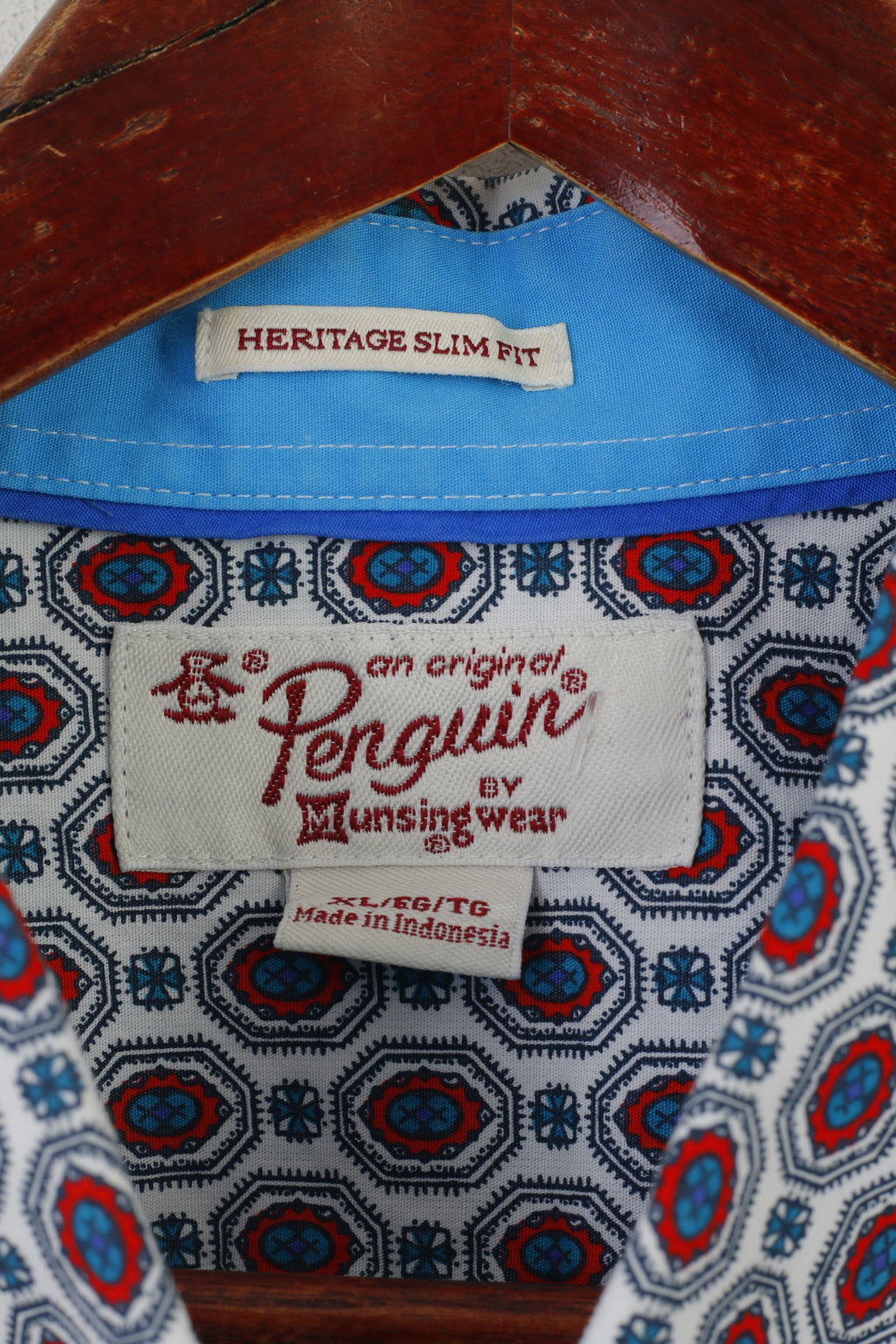 Original Penguin Chemise décontractée XL pour homme en coton imprimé blanc à manches courtes avec poche