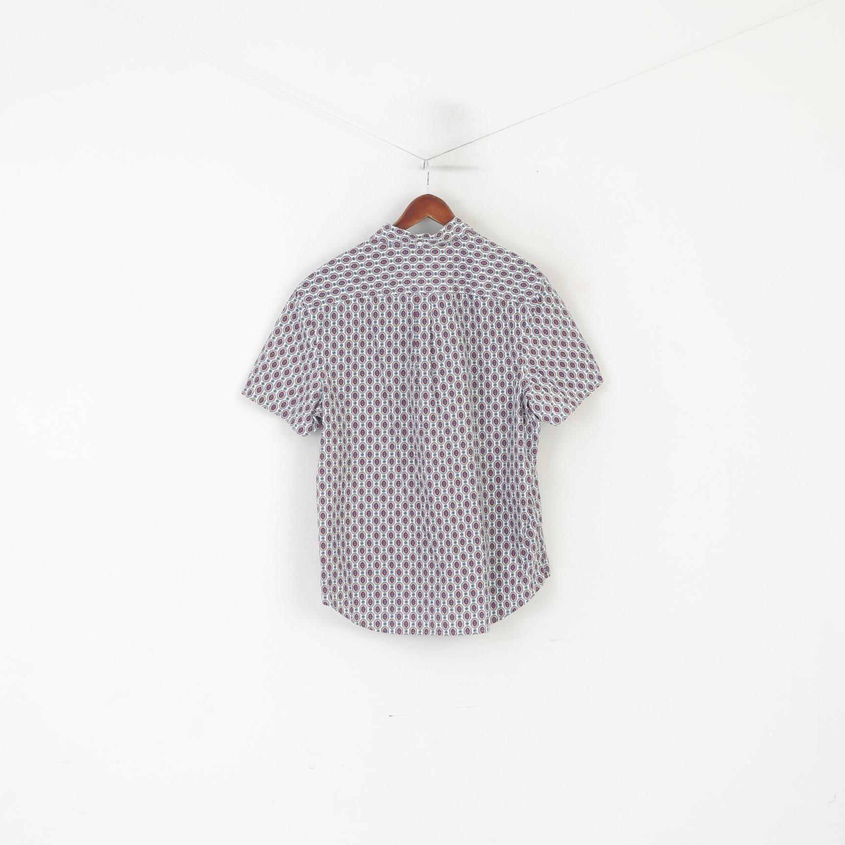 Original Penguin Chemise décontractée XL pour homme en coton imprimé blanc à manches courtes avec poche