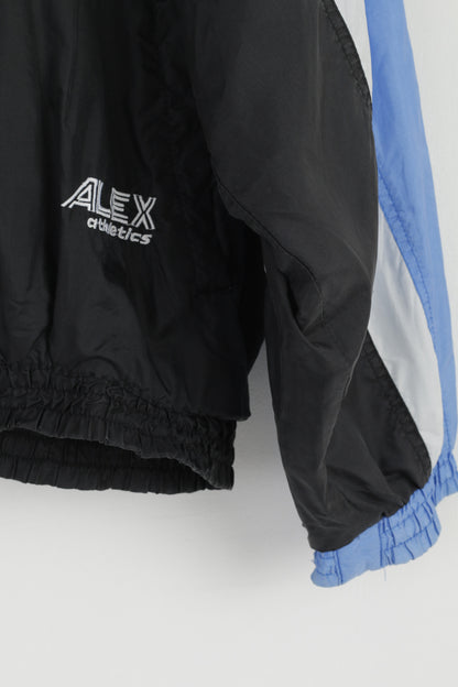 Alex Athletics Giacca da uomo 007 M Bomber sportivo in nylon lucido blu con cerniera intera