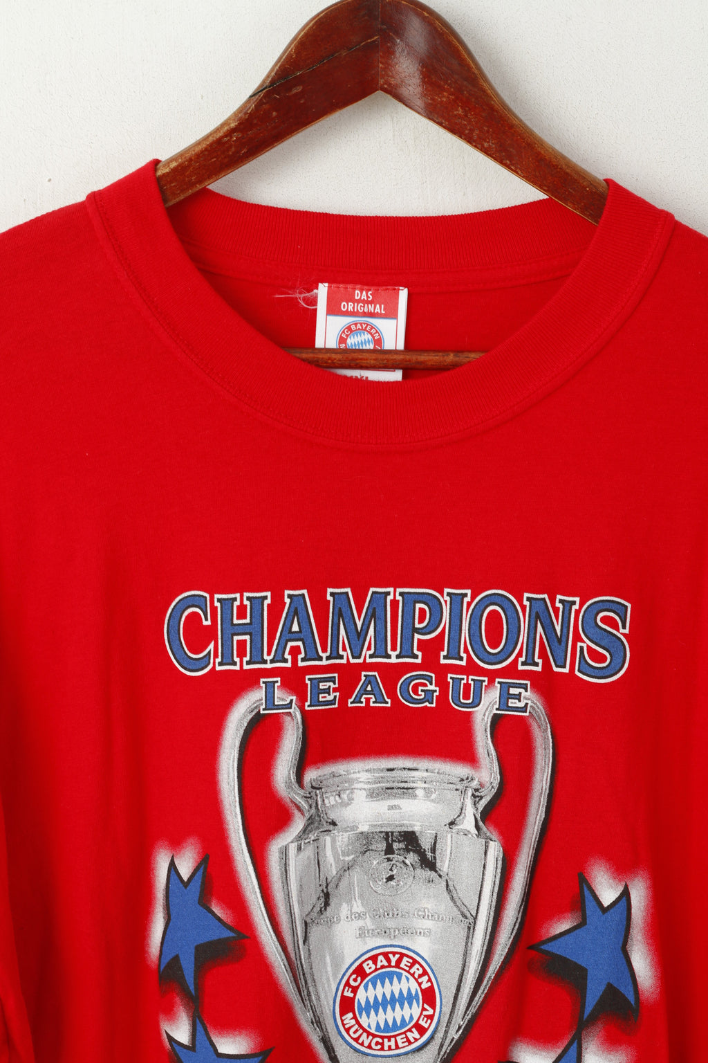 FC Bayern Munchen EV T-Shirt XXL Homme Rouge Coton Champion League 2001 Top