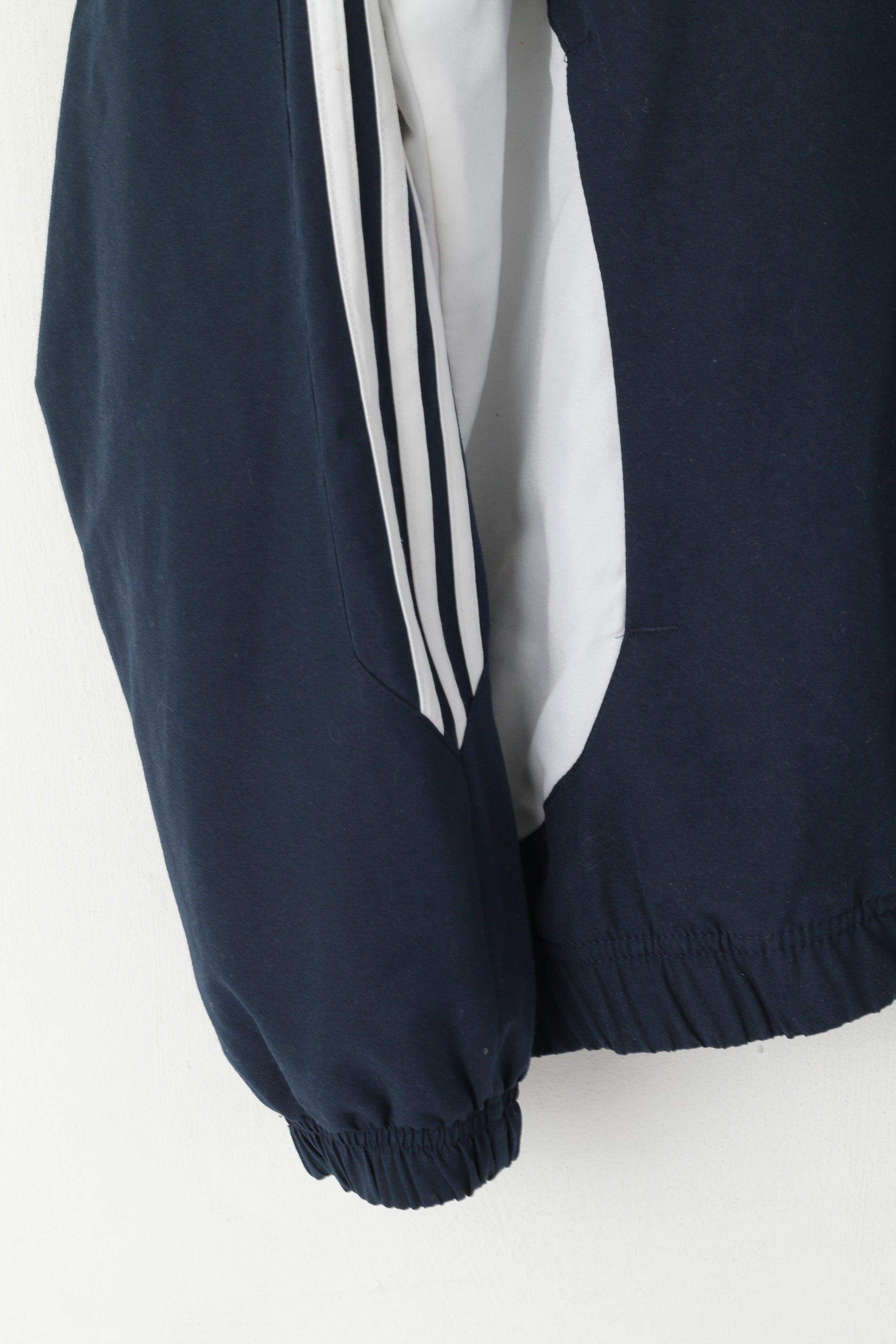 Giacca Adidas da uomo 44/46 L blu scuro con cerniera intera, allenamento sportivo, leggero, abbigliamento sportivo