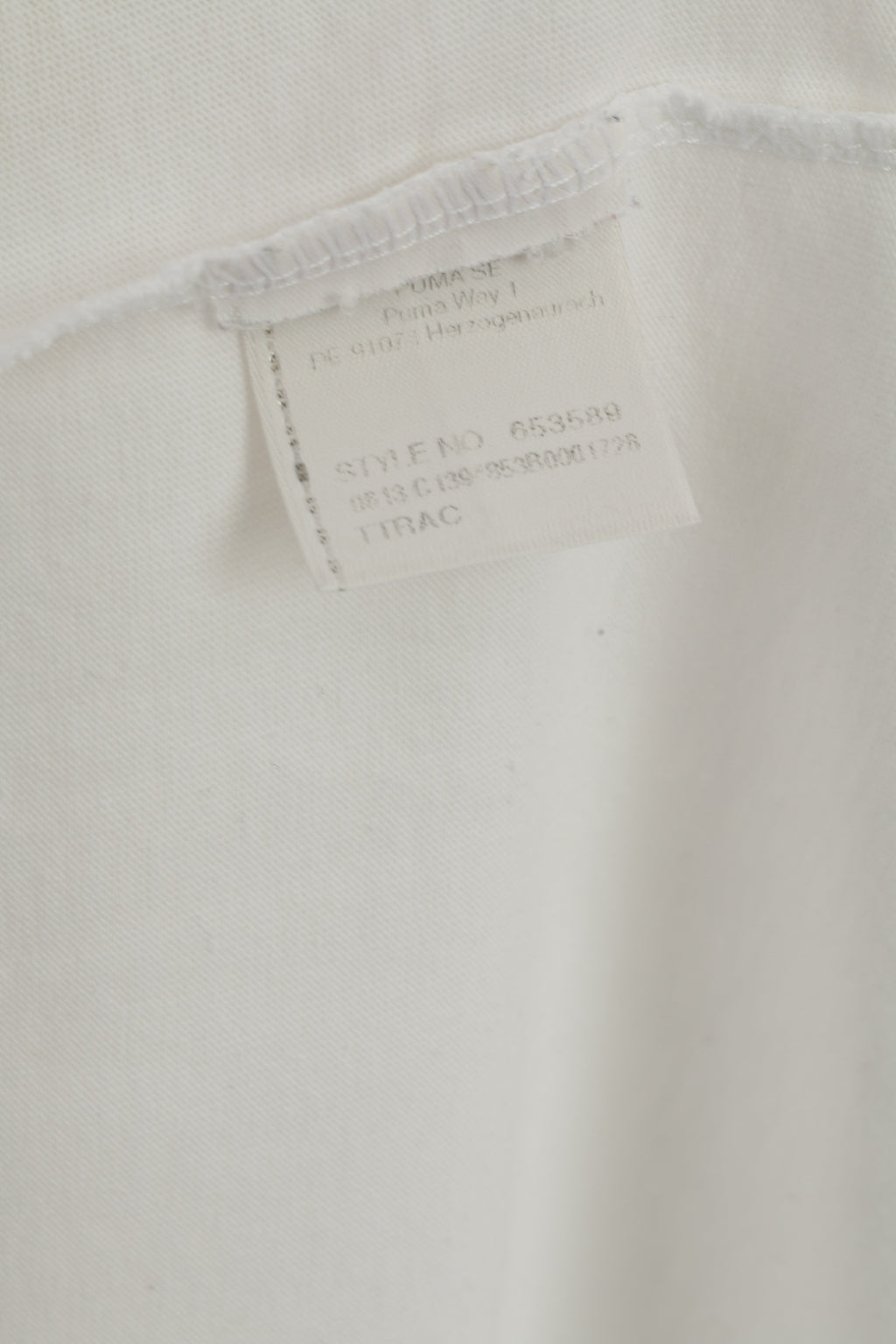 Maglia Puma da uomo a maniche lunghe in cotone bianco Sport Vtg Lifestyle #27 Top da calcio sportivo