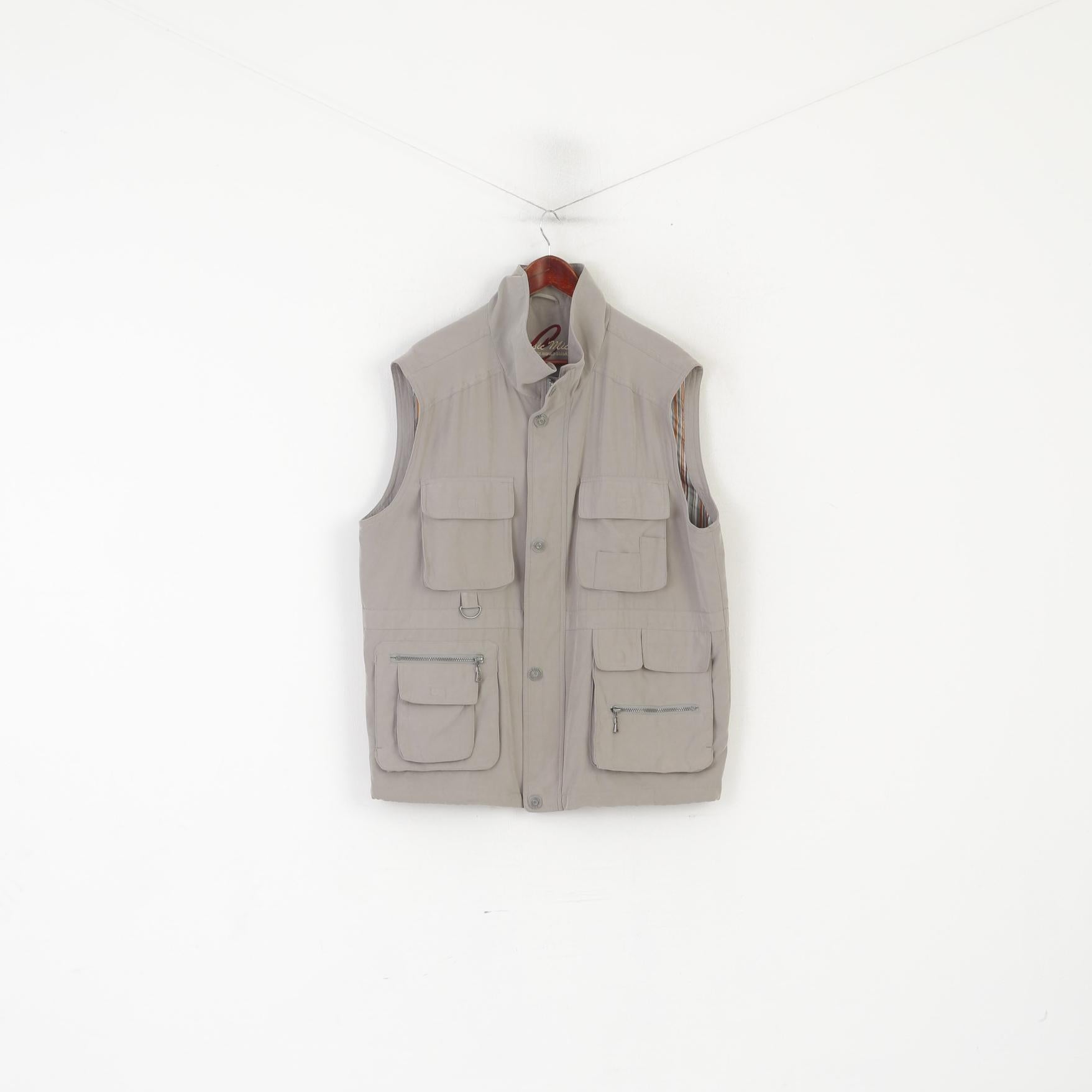 Canada by C&A Men 56 XL Vest Gray Classic Micro Pockets Hunting Fishing Bodywarmer