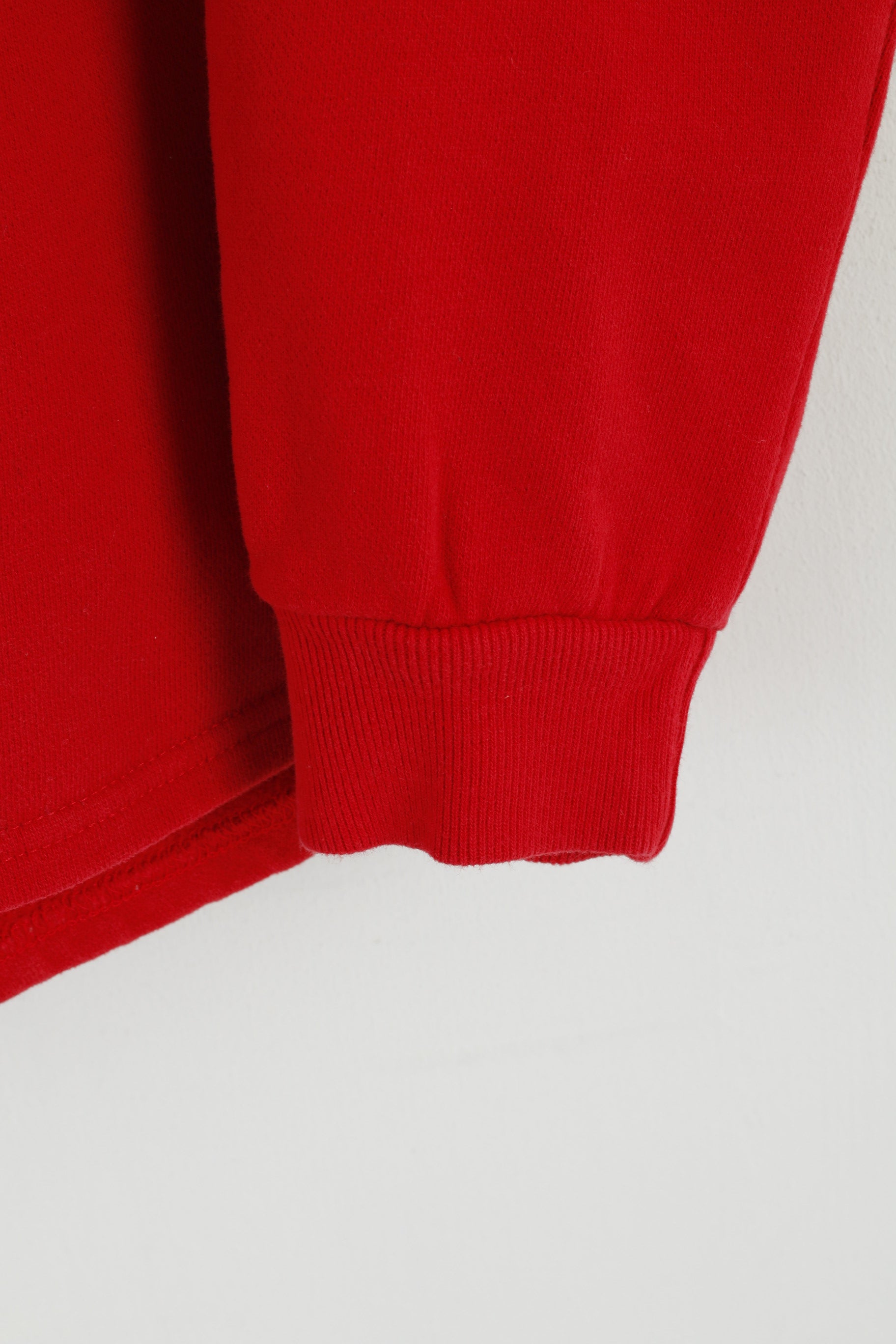 Etirel Women M Sweatshirt Red Cotton Heritage Campus Sportswear Hooded Top