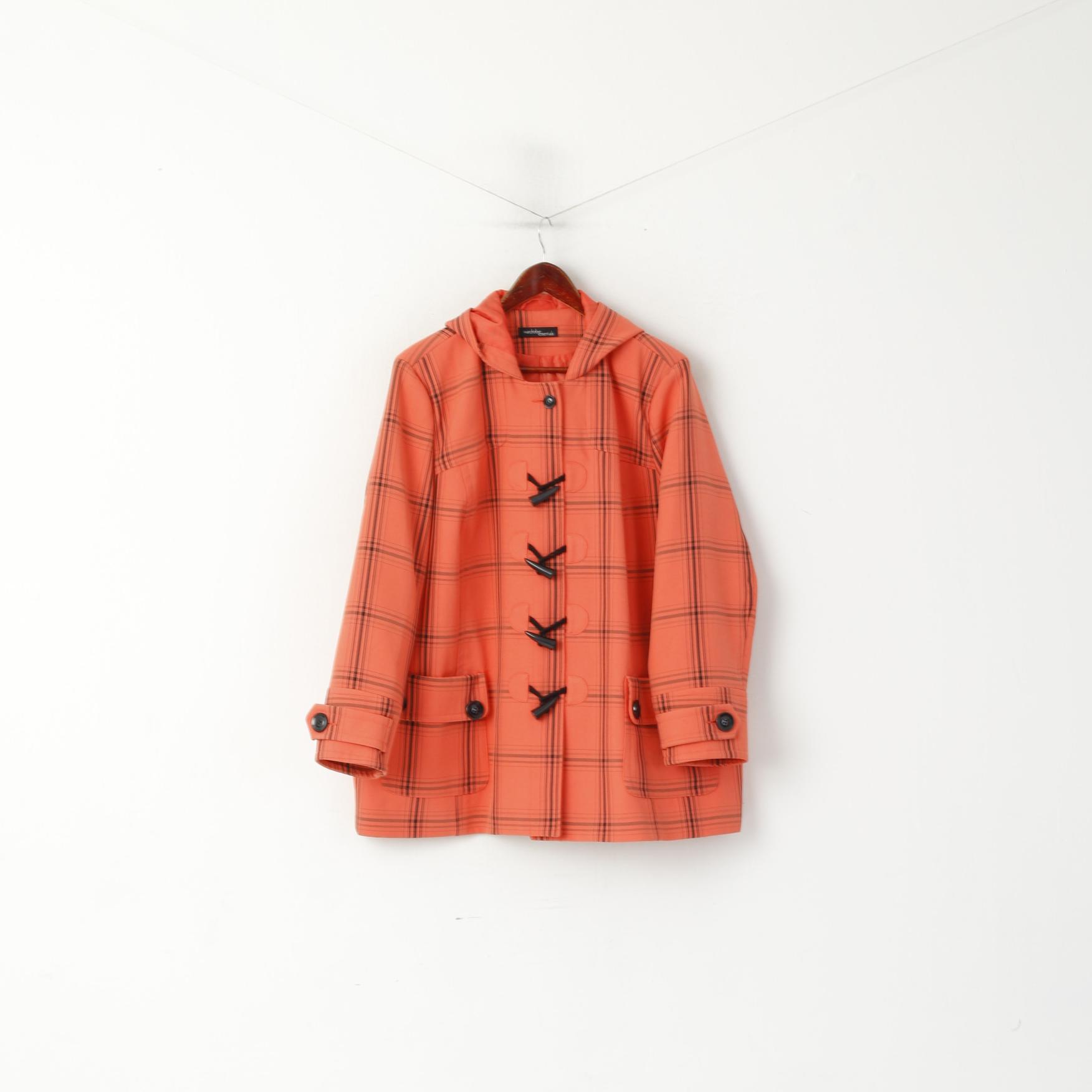 Armoire Essentials Femme 24 52 XXL Duffle Coat Corail Check Haut à capuche