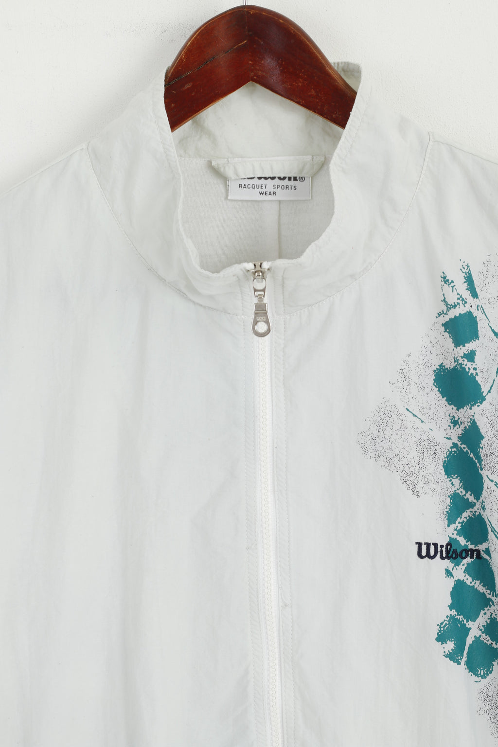 Wilson Uomo XXL Giacca Grigia Sport con racchetta Top da tennis vintage in nylon impermeabile