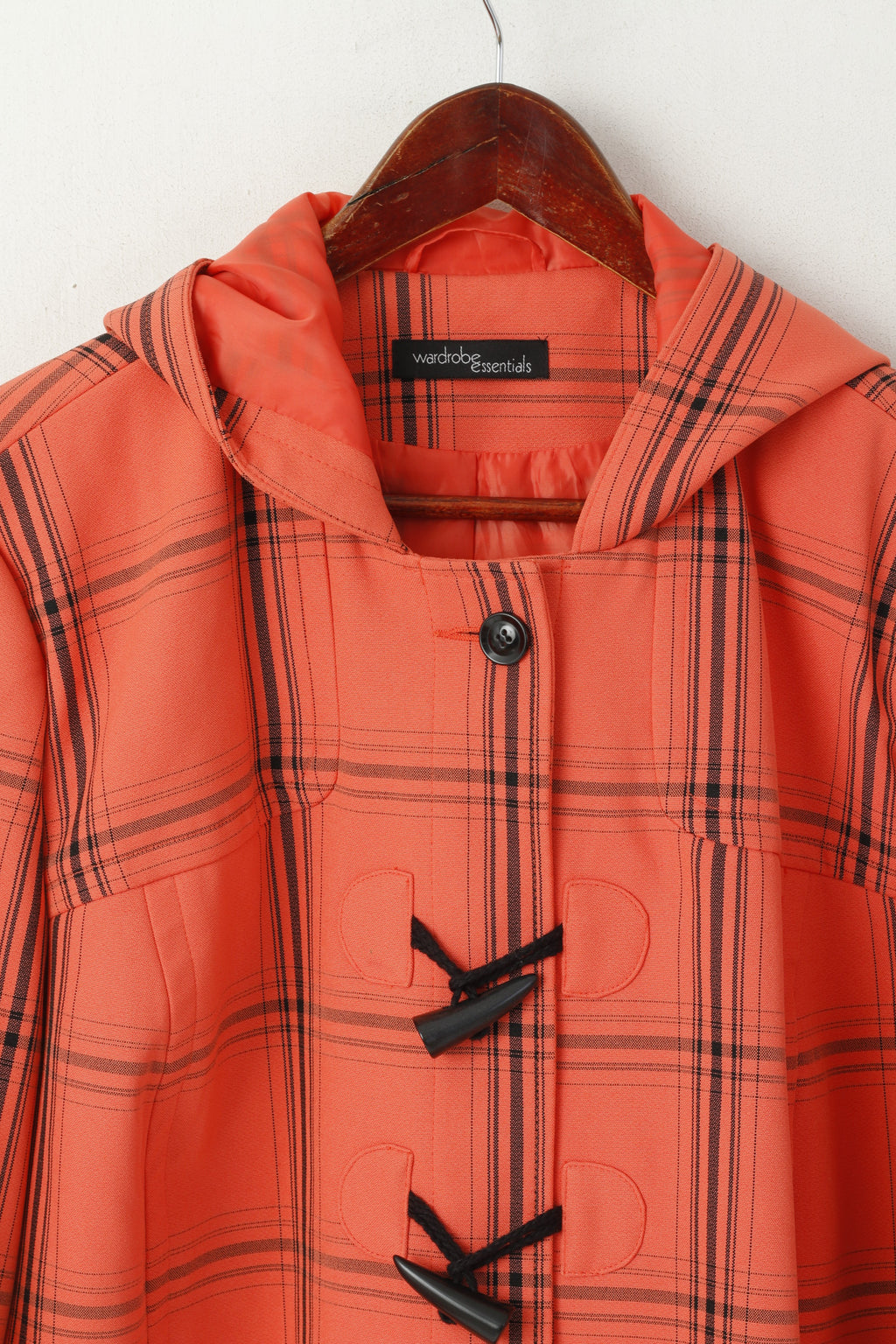 Armoire Essentials Femme 24 52 XXL Duffle Coat Corail Check Haut à capuche