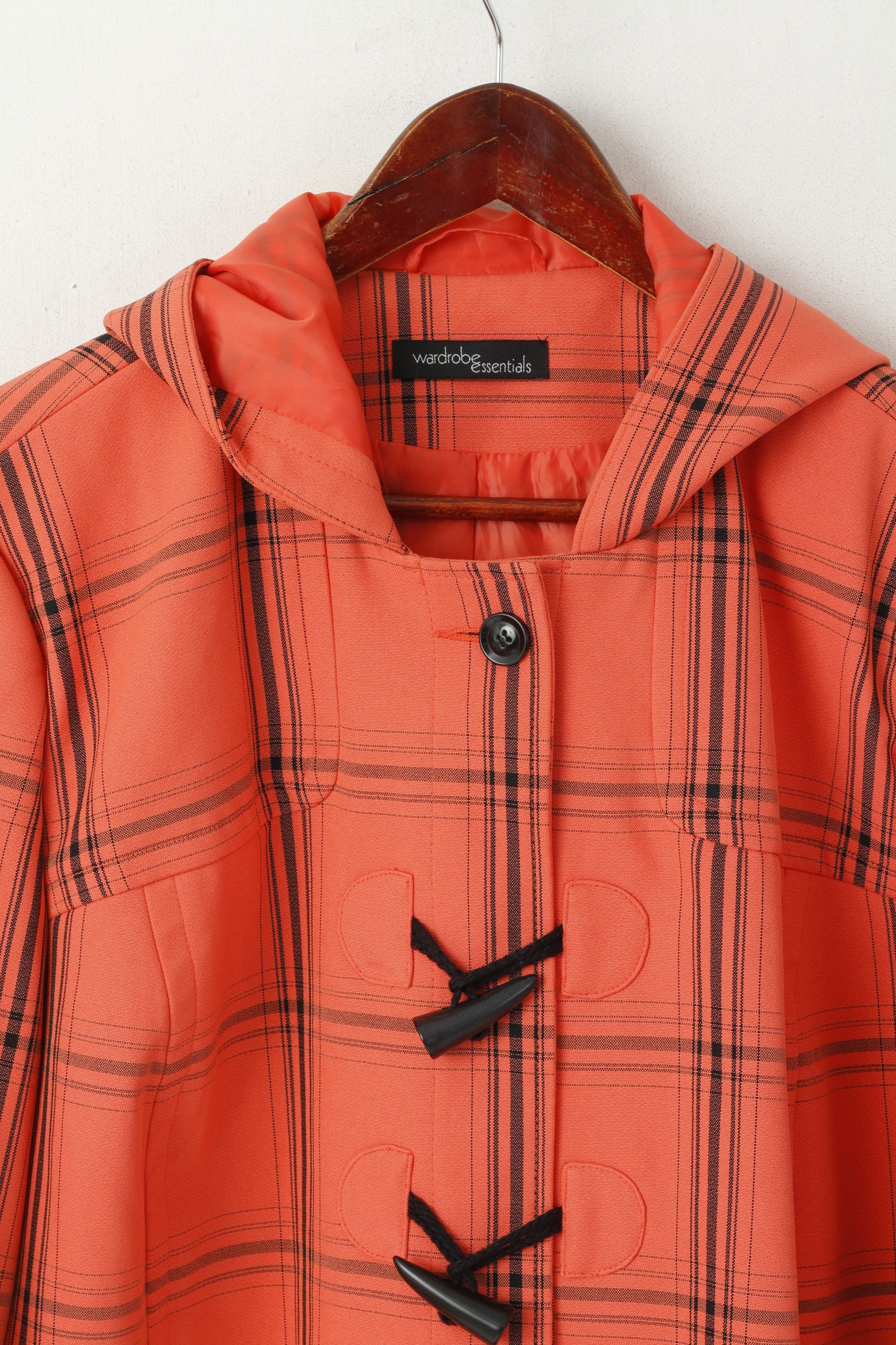 Armoire Essentials Femme 24 52 XXL Duffle Coat Corail Check Haut à capuche