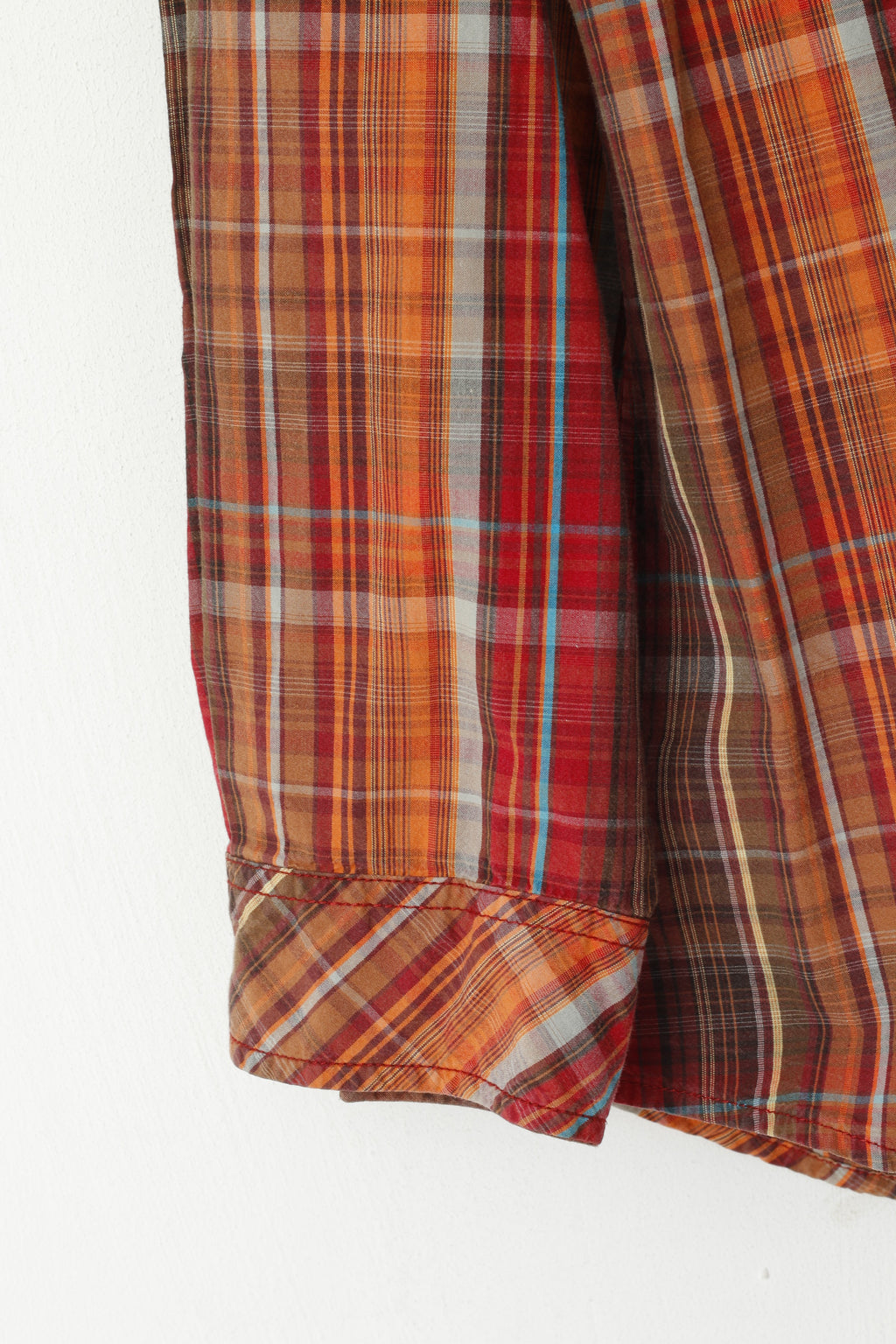 Marlboro Classics Men L Casual Shirt Red Multi Check Vintage Cotton  Outdoor Long Sleeve Top