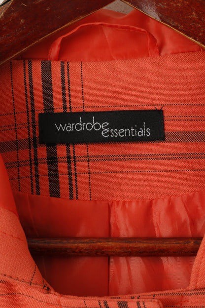 Wardrobe Essentials Women 24 52 XXL Duffle Coat Coral Check  Hooded Top