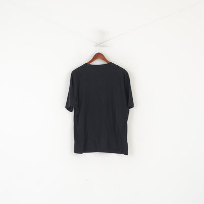 Vintage Men L/XL T- Shirt Black Cotton Graphis Ugga Ugga Crew Neck Top