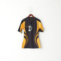 Nuova maglietta Kooga da donna L nera, vestibilità aderente, curva, maglia da rugby