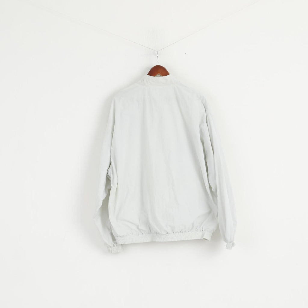 Wilson Uomo XXL Giacca Grigia Sport con racchetta Top da tennis vintage in nylon impermeabile