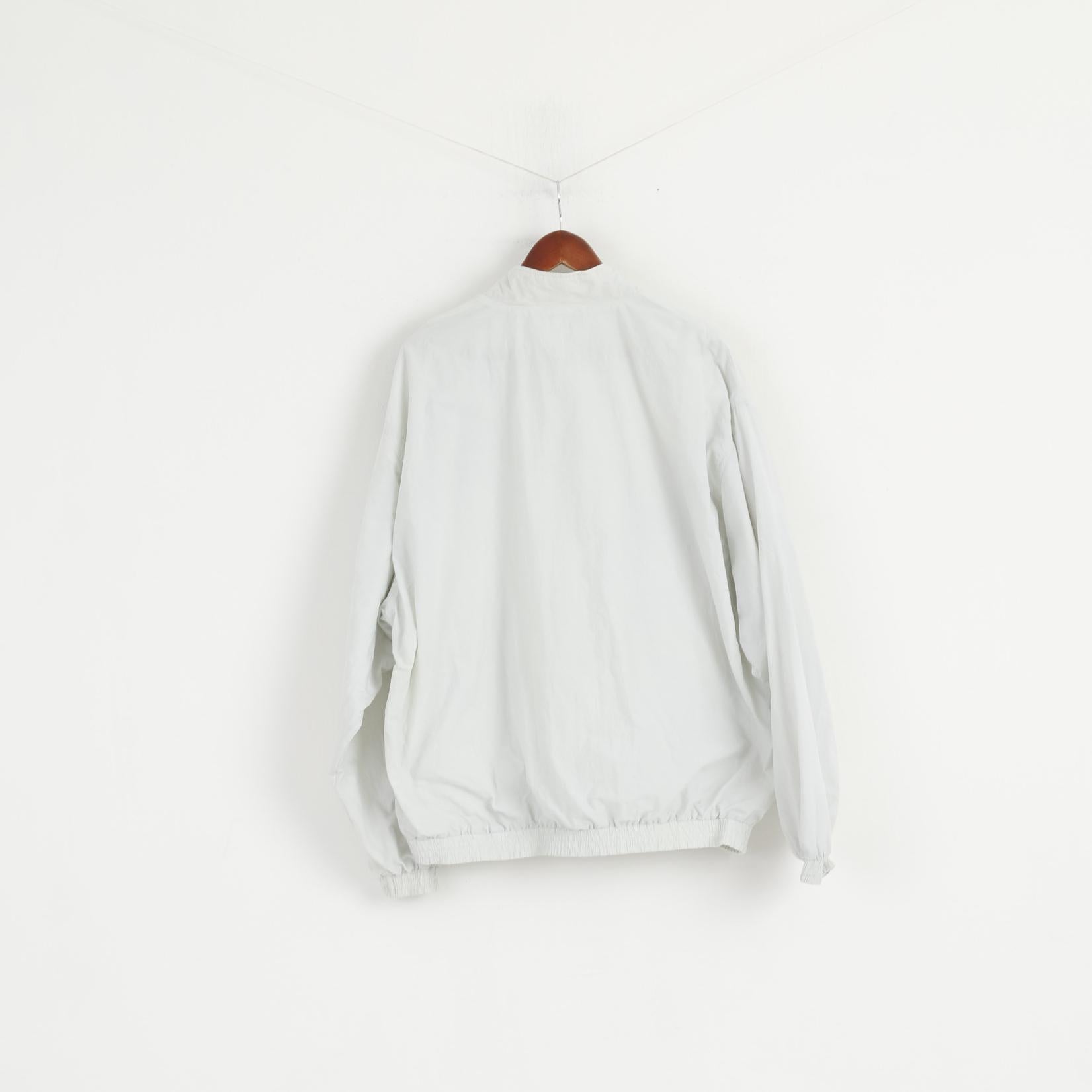 Wilson Uomo XXL Giacca Grigia Sport con racchetta Top da tennis vintage in nylon impermeabile